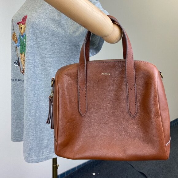 Fossil SHB1978210KH Sydney Satchel Leather Bag, Medium Brown, Lacked of Strap - Picture 5 of 9